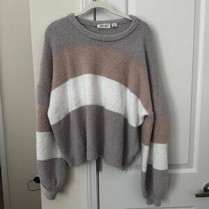 RD Style Colorblock Crew Neck Soft Sweater